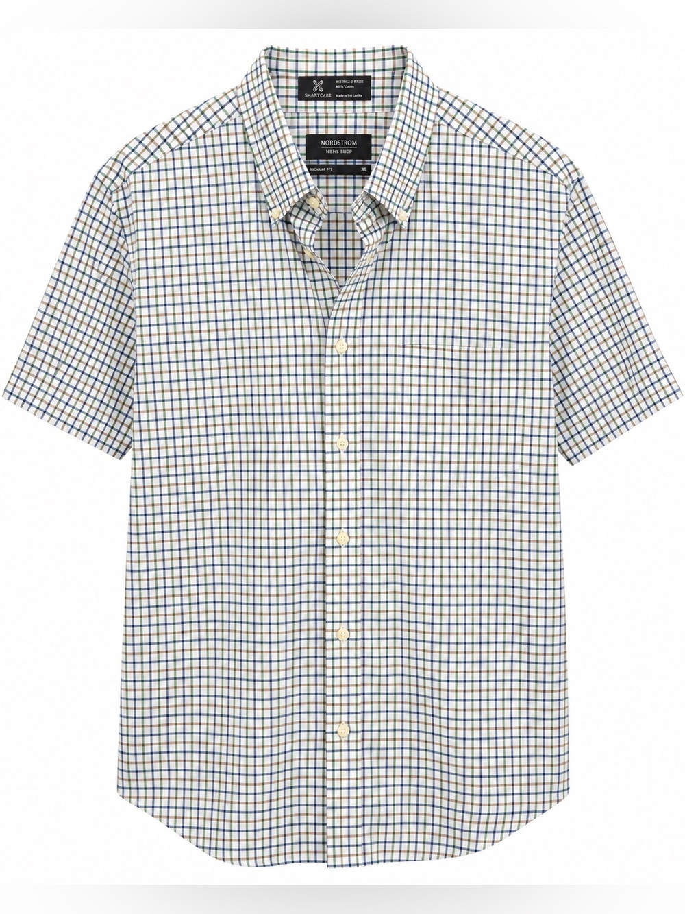 Nordstrom Men’s Shop Plaid Short Sleeve Button-Up Shirt Size XL